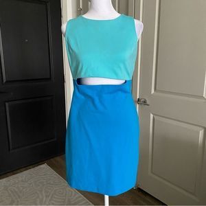 REVOLVE Brand Amanda Uprichard Blue Color block Cut Out Party Dress Size L